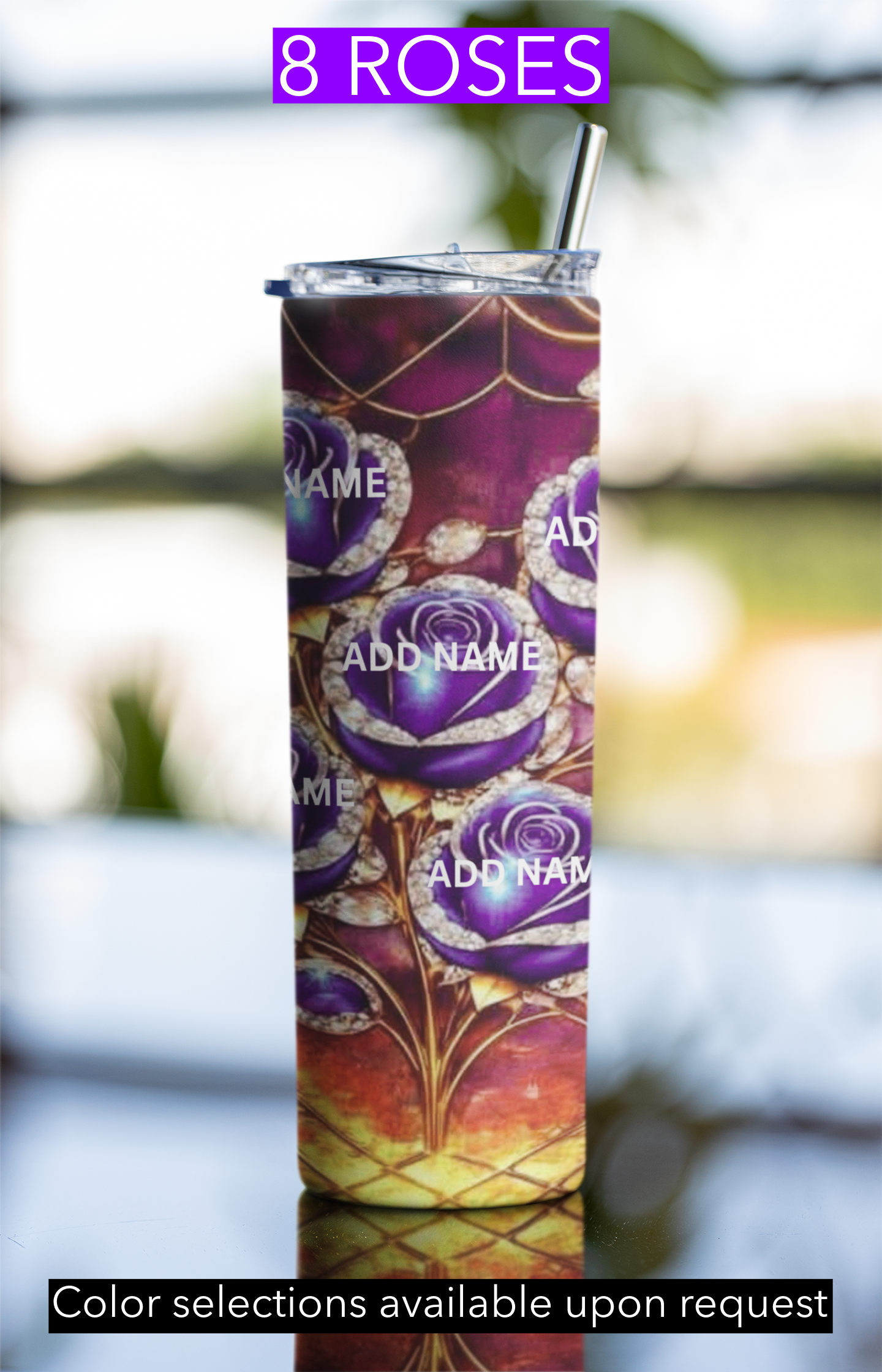 Custom 20 oz Tumbler – Rose-Designed Tumblers Are Now Available!