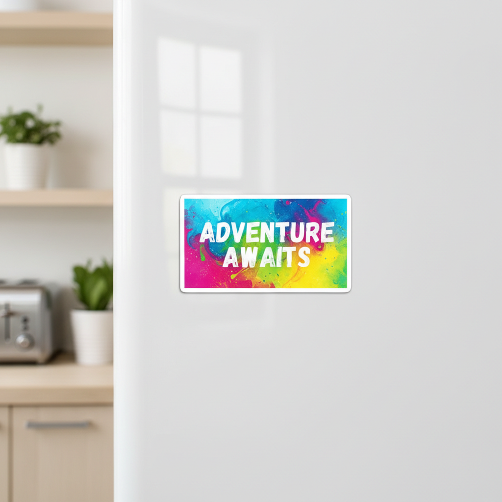 3x5 magnet on fridge