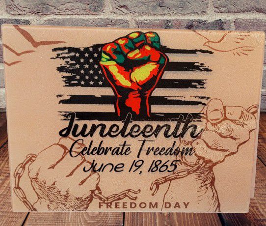Customized Tempered Glass Cutting Board - Juneteenth