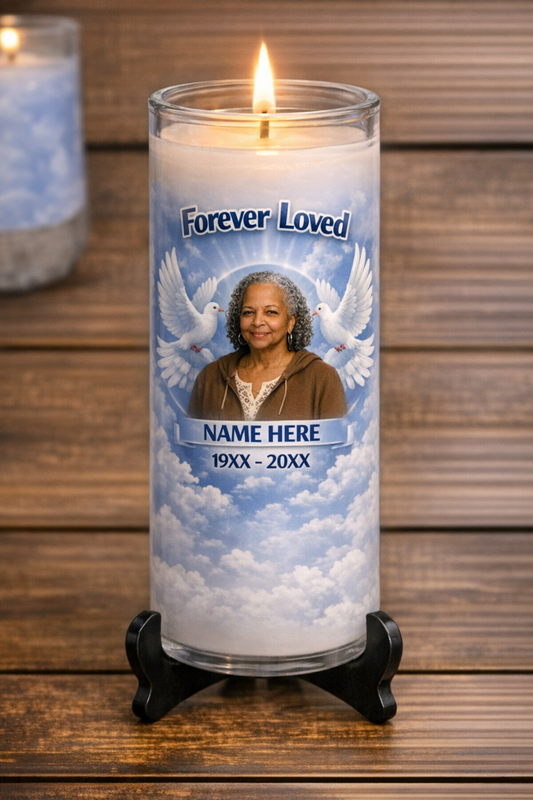 Memorial Candles – Custom Photo, Poem & Scripture Tribute Candles