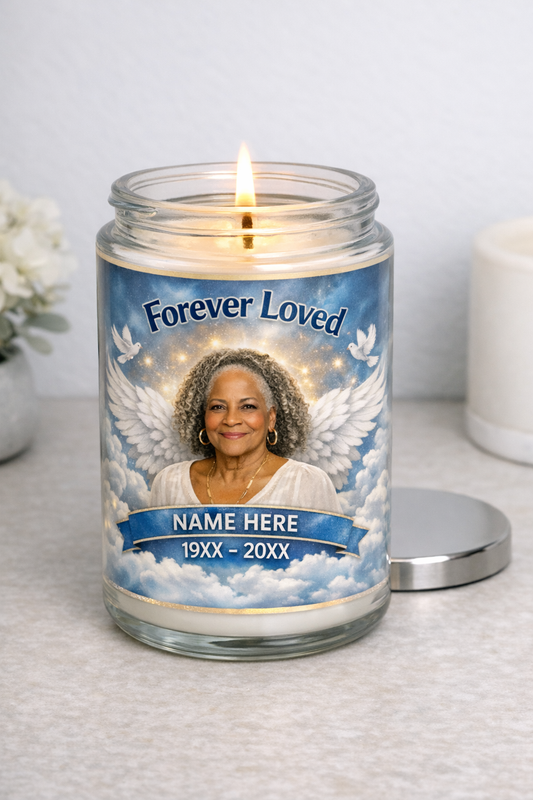 Memorial Candles – Custom Photo, Poem & Scripture Tribute Candles