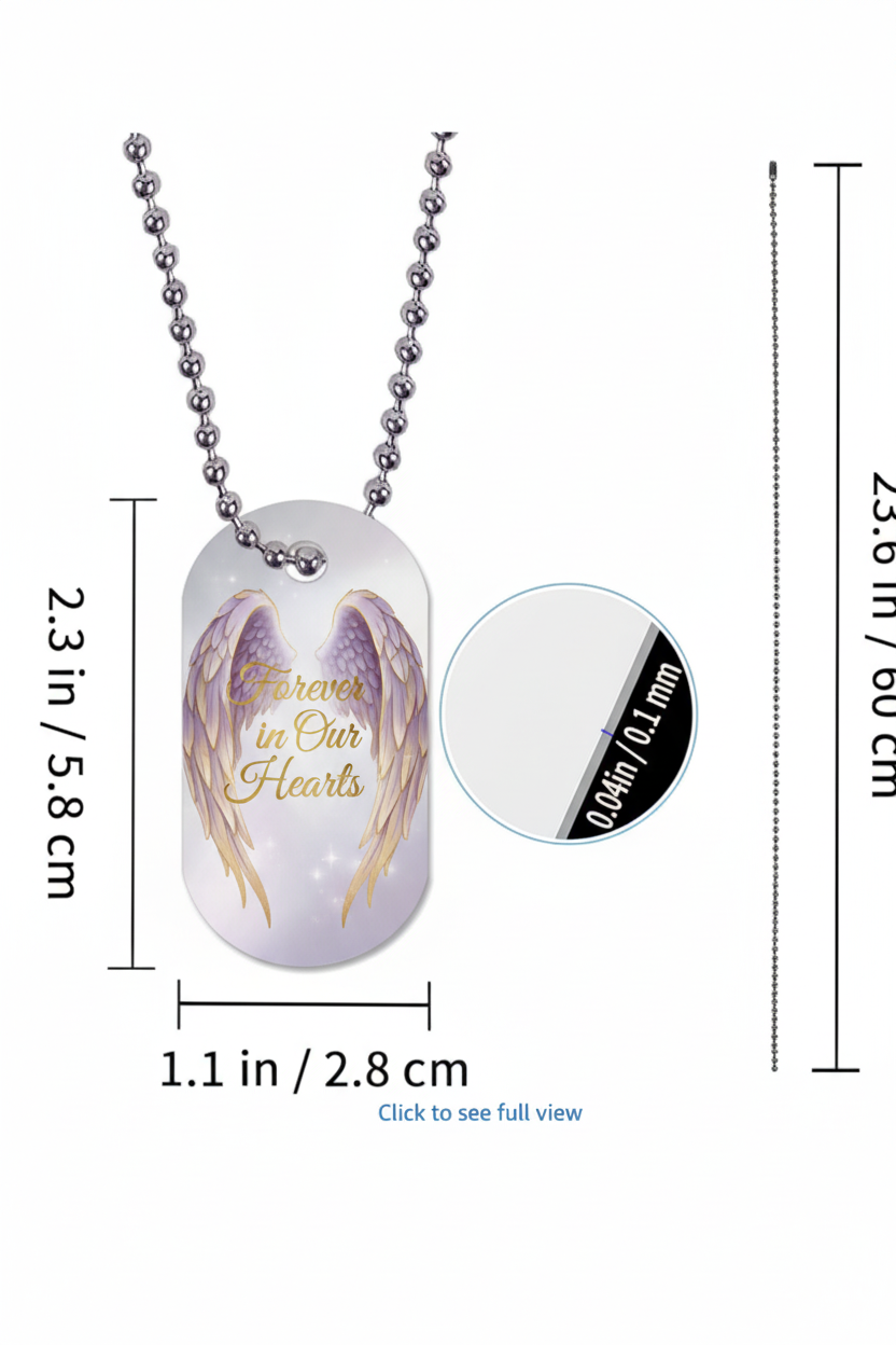 Memorial Dog Tag with Measurements