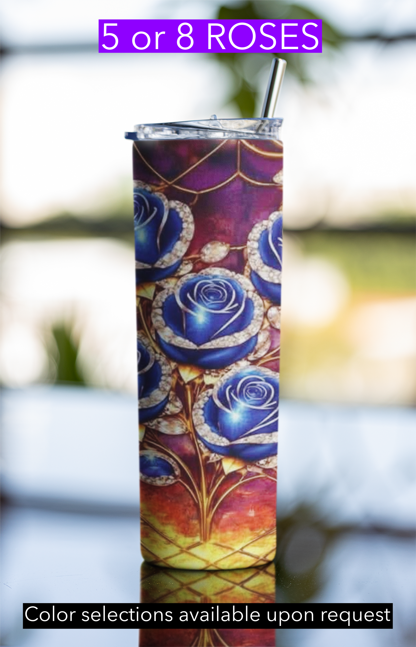 Custom 20 oz Tumbler – Rose-Designed Tumblers Are Now Available!